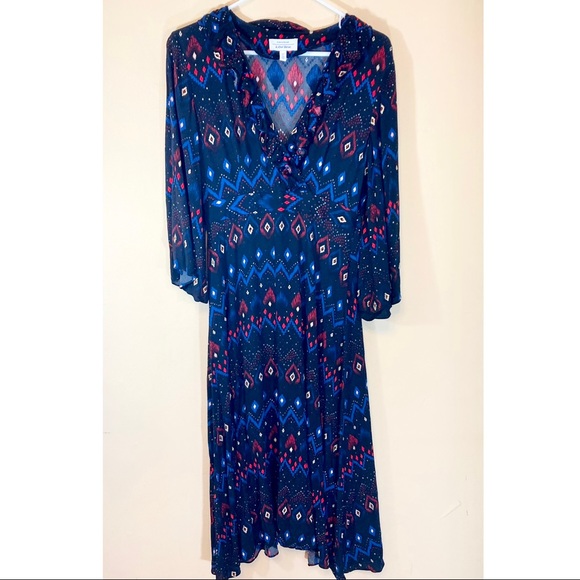 & Other Stories Paris Atelier Plunging Printed Midi Dress - Picture 8 of 14